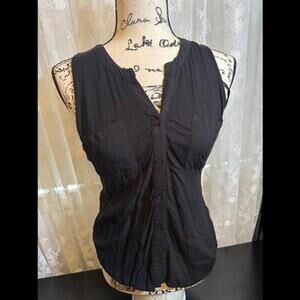 Converse Lone Star Sleeveless Button-Down Shirt – Black, XS